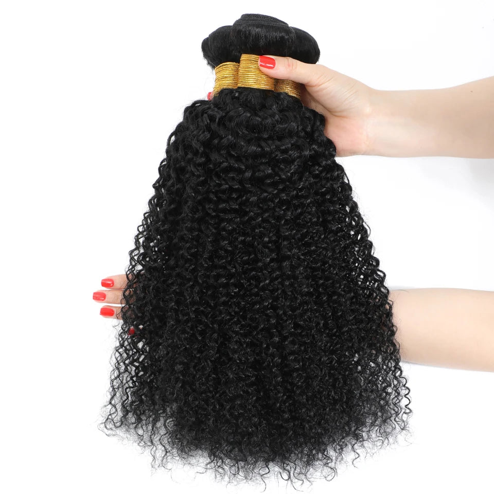 Kinky Curly Bundles Human Hair 28 30 Inches 2 3 4 Bundles Unprocessed Virgin Burmese Afro Curly Bundles 4c Curls Humn Hair Double Weft Hair Extension