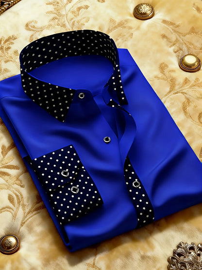 FGKKS Men's Shirt Brand New Arrival Patchwork Four Season Tuxedo Long Sleeve Smart Casual Elastic Male Business Shirts