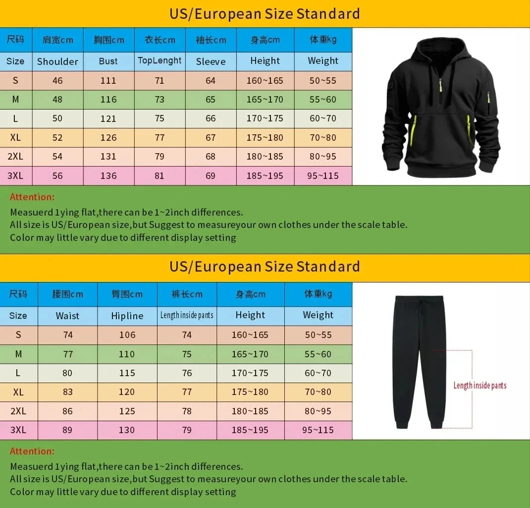 Men's Sports Brand Sweatshirts Hoodeds 2Pcs Sets Fleece Men Hip Hop Sweatshirts Male Hoodie Casual Sportswear Tracksuits New