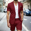 Summer New Style Men Suit 2 Piecs Short Sleeves Blazer And Shorts Single Breasted Daily Commute Notch Lapel Party Prom Suits