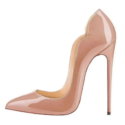 Black sexy high heels for women  new high-end super high heels 12cm pointed versatile professional red sole single shoes