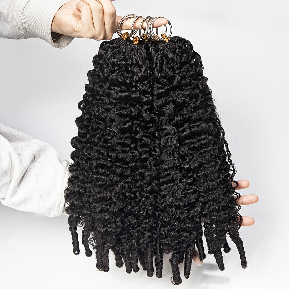 Burmese Curly Human Hair Extensions Boho Braided Pre-Looped Feather Crochet Hair with Miracle Knots Spiral Curly Hair for Braids