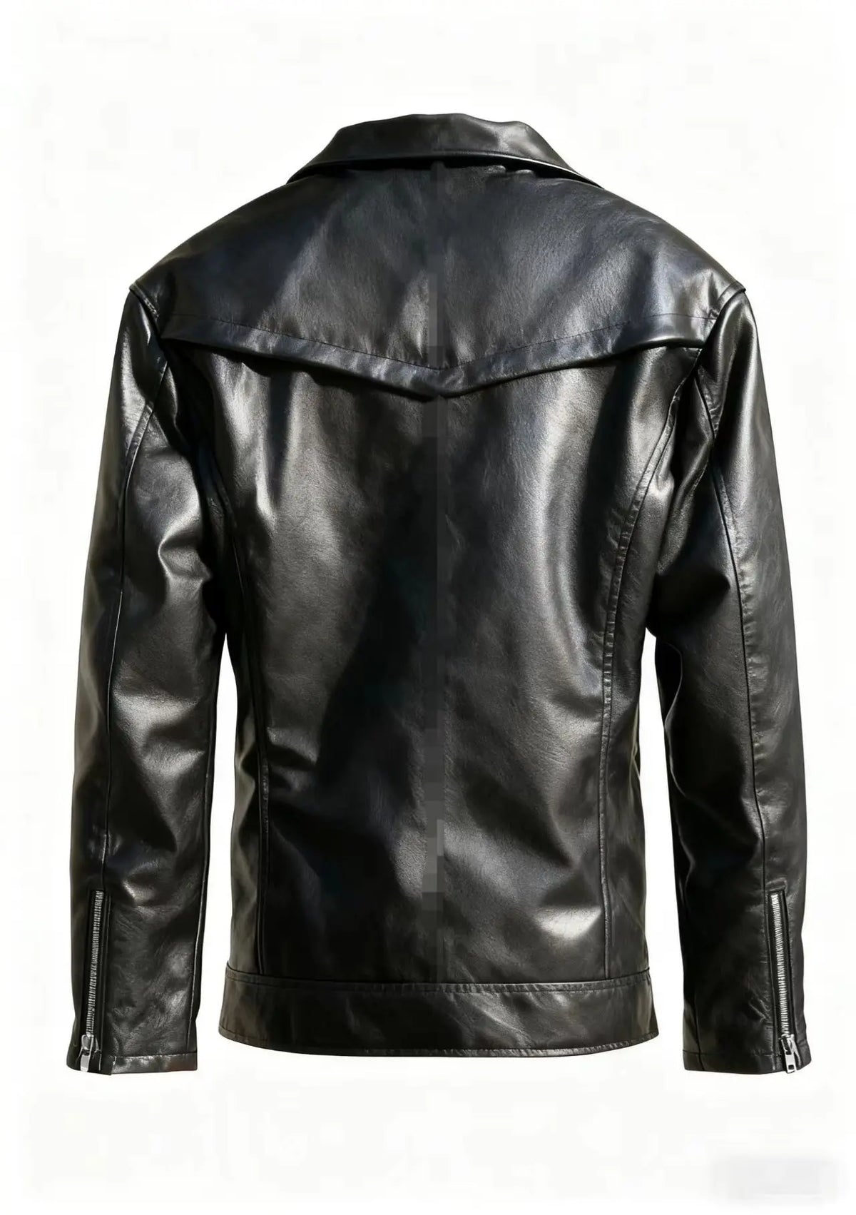 Winter and Autumn Men's Oversized Button-down PU Leather Coat with Multiple Zippers Polo Jacket, with Many Zippers