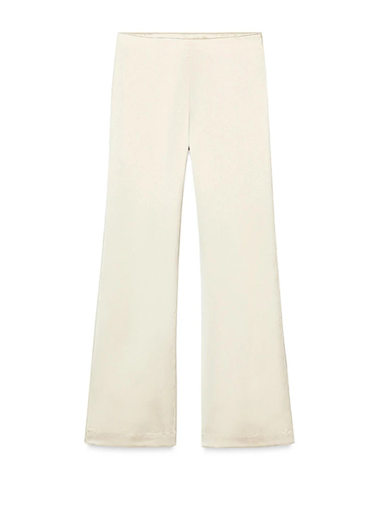 Elegant Tube Tops Women's Trouser Suits Backless Top Wide Leg Pants  Spring Summer High Street Fashion 2 Pieces Set Women