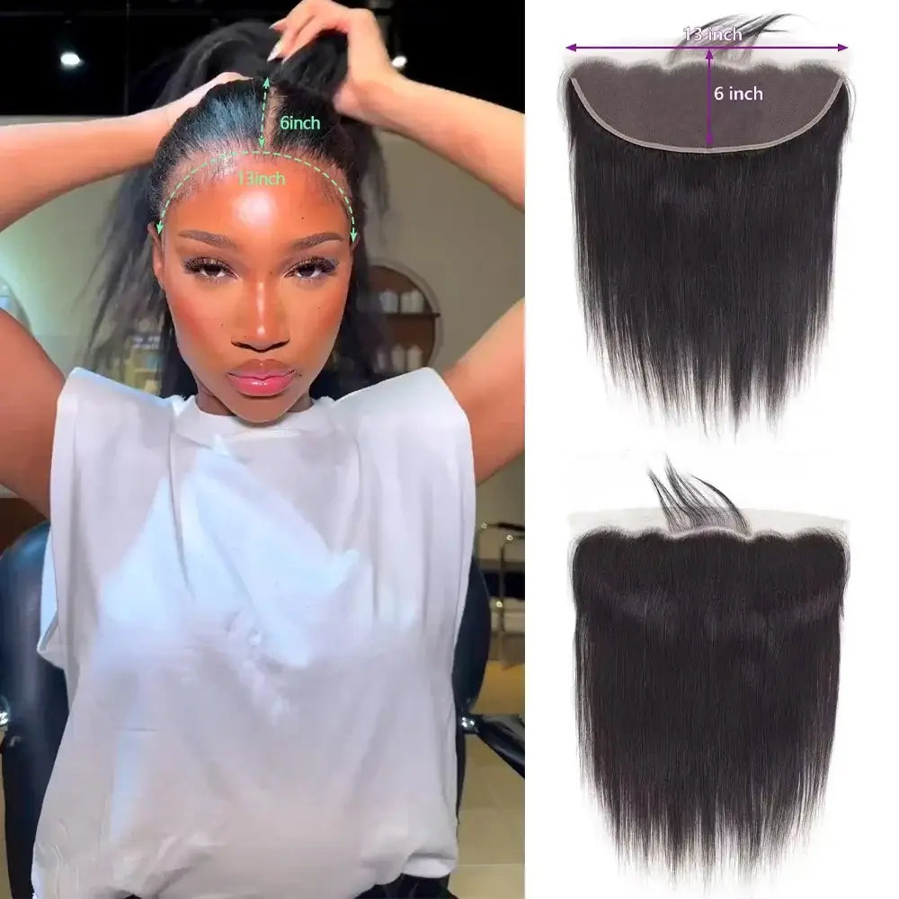 Glatt 13X6 Lace Frontal Nur 24 Zoll Transparent Frontal Lace Nur Verschluss Echthaar Ohr Zu Ohr Für Frauen 3-5 Tage Lieferung