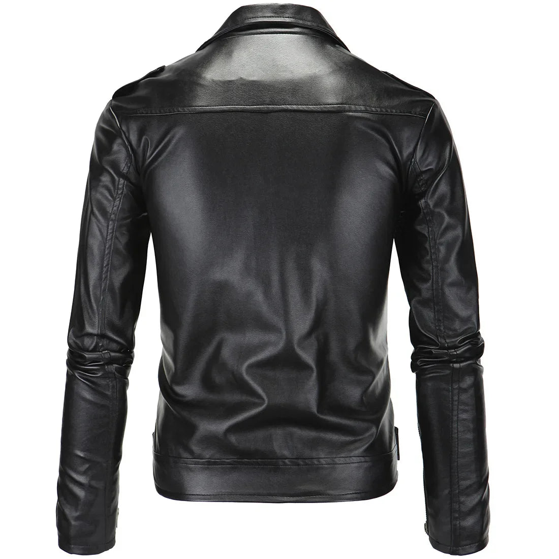 2026 Men's Biker Leather Jacket Large Size Stand Collar Zipper Colorful Jacket Youth Outerwear Casual Loose Fit Winter Coat