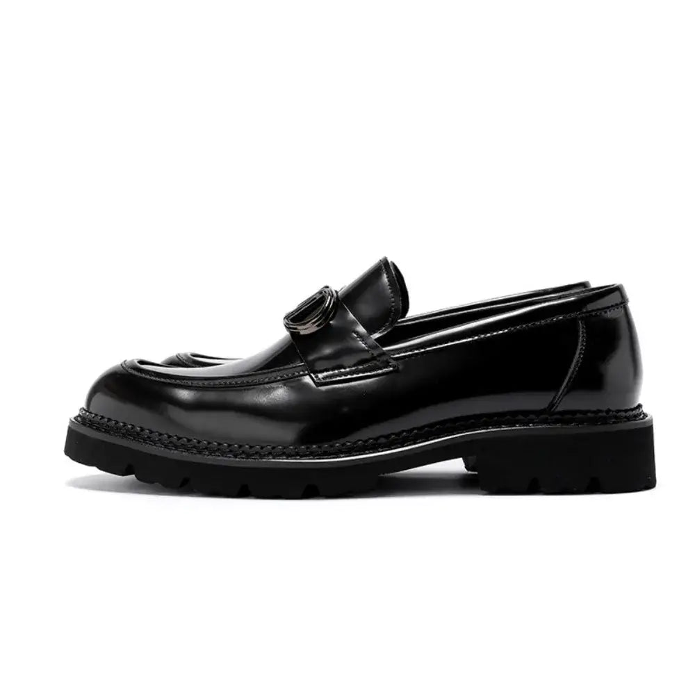 Herren-Loafer aus echtem Leder mit Absatzerhöhung, Sommer, glänzendes Finish, britischer Stil, dicke Sohle, Business-Freizeit-Schuhe