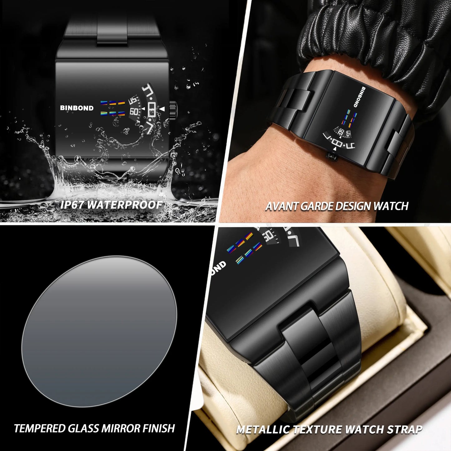BINBOND Original Design Waterproof Men's Watch Accurate Quartz Watches For Men Luxury Sturdy Sport Wristwatches Casual Reloj features.