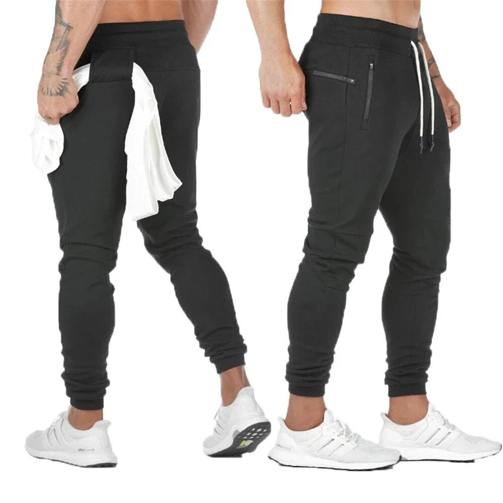 2021 new Men Casual Pants Solid Color Gyms Fitness Workout Sportswear Trousers Autumn Winter Male Crossfit Track Pants