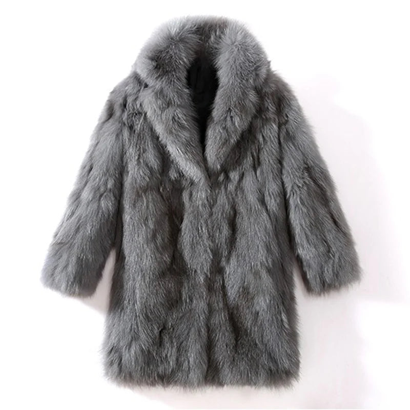 Autumn Winter Fur Coat Jacket Thick Men Lapel Warm Luxury Faux Fur Black Parkas Bontjas Mens Furry Shaggy Outerwear Windbreaker