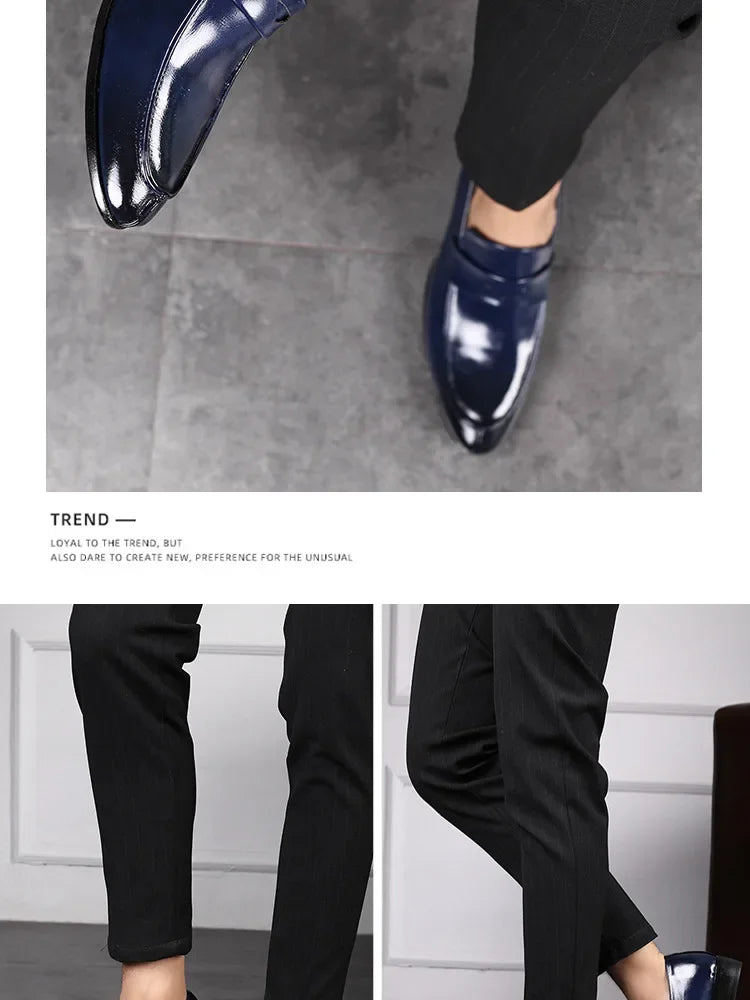 Men Leather Shoes New British Business Dress Shoes Fashion Pointed Social Shoes Casual Shoes Zapatos Hombres