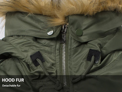Winter N3B usaf waterproof puffer long coat military fur hood warm tactical bomber army thick us air force parka for men