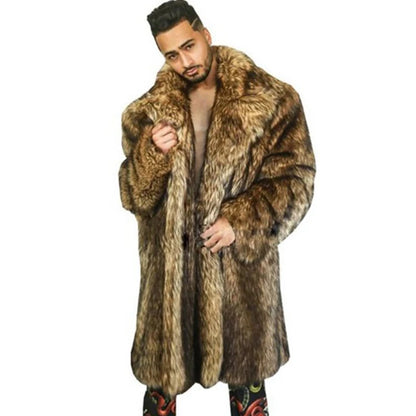 PFHQ Men's Thickened Warm Faux Fur Coat Long Camping Niche Loose Heavy Industry Advanced Outdoor Autumn New Windbreakers 21Z2173