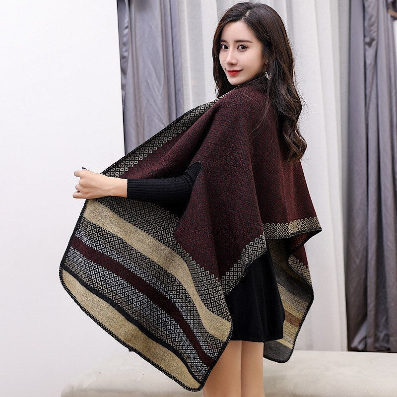 Luxury Shawl Women's Outer Wear Thickened Cashmere High-end Autumn and Winter Scarf Dual-use 2023 New Cloak Cloak Coat