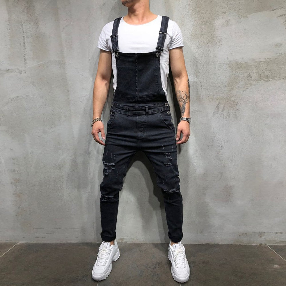 Mens Summer Solid Denim Overalls Jumpsuit Dungaree Suspender and Brace Bibs Pants Jumpsuit Trousers S-3XL For Free Shipping 2023