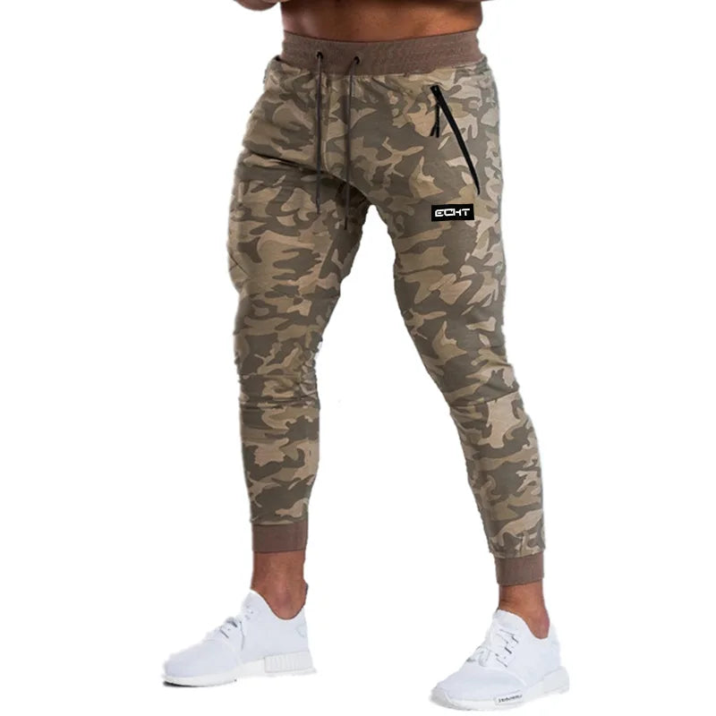 2023 Autumn/Winter New Season Muscle Men's Sports Training Set Fitness Outdoor Sports Running Training Camo Two Piece Set