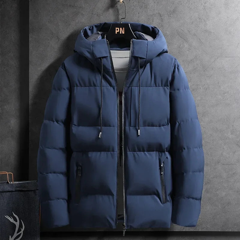 Winter Parkas Jacket Men Warm Thick Windproof Coats Fashion Casual Solid Color Parka Outwear Hooded Jackets for Men Parkas