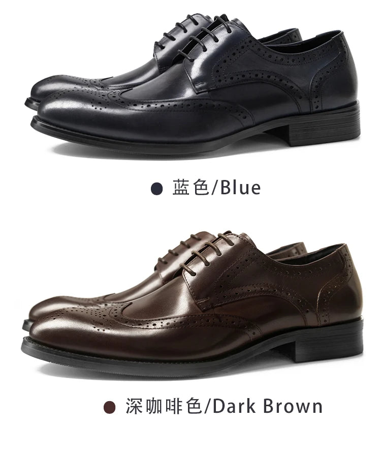 Hanmce Shoes For Men With Free Shipping Multi-color Fashion Breathable Leather Businese Wedding Brogue Shoes