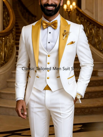 Quality Men's Suit  Fit Tuxedo 3 Pieces Suit Dress Wedding Work & Party