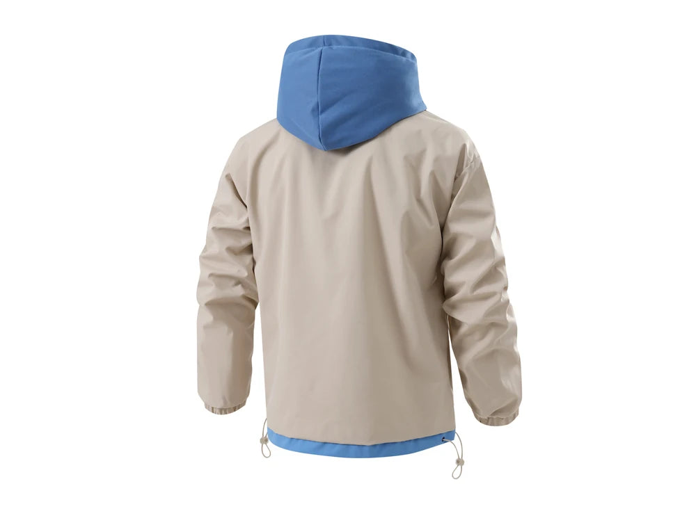 Autumn Winter Men's Bomber Jackets Fashion Men Mock Two-piece Hooded Cardigan Coats Men Windbreaker Loose Baseball Jackets 4XL