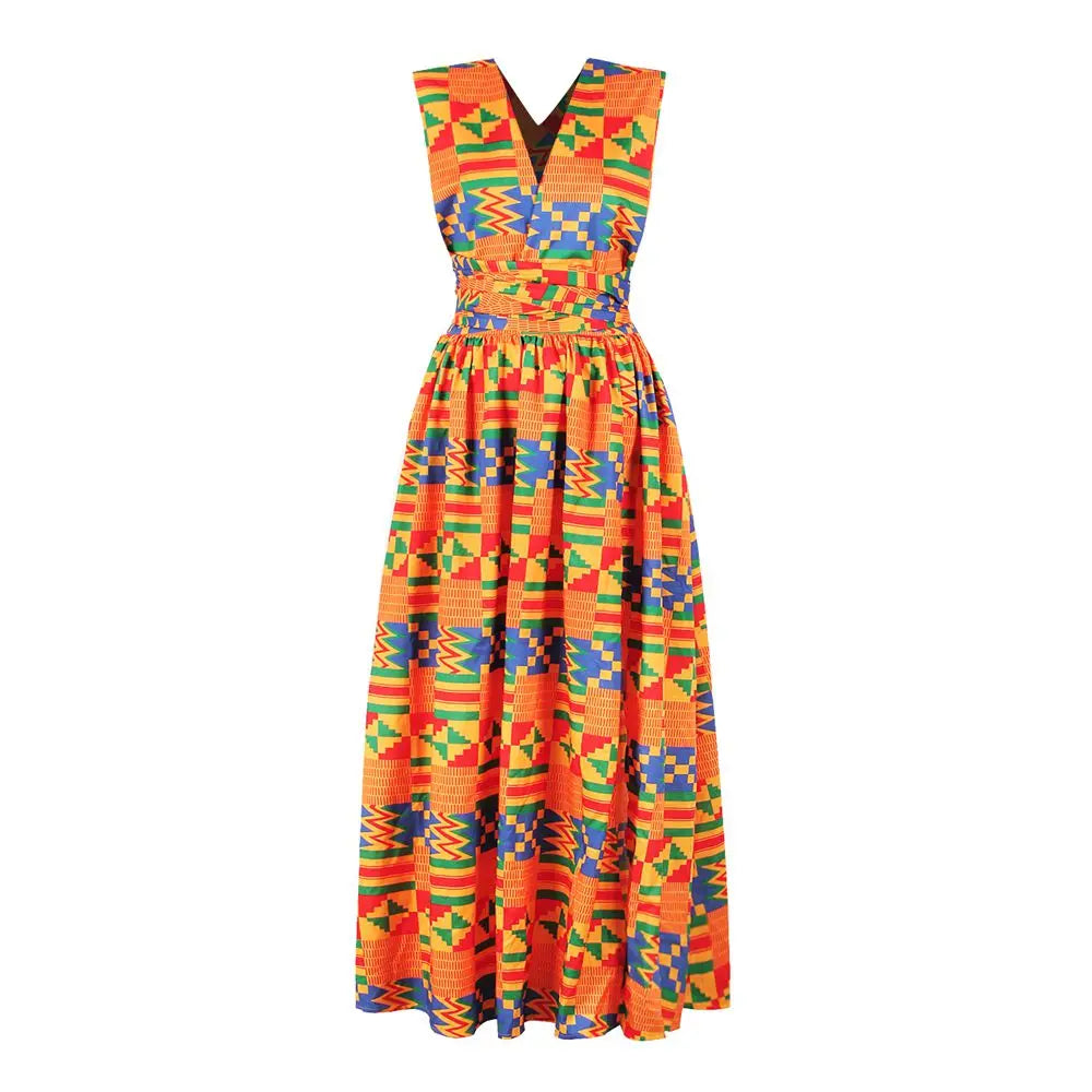 Long Dresses Women's Traditional African Clothing Dashiki Ankara Bandage Maxi Dress Infinity Wrap Multiple Wear Summer Clothes