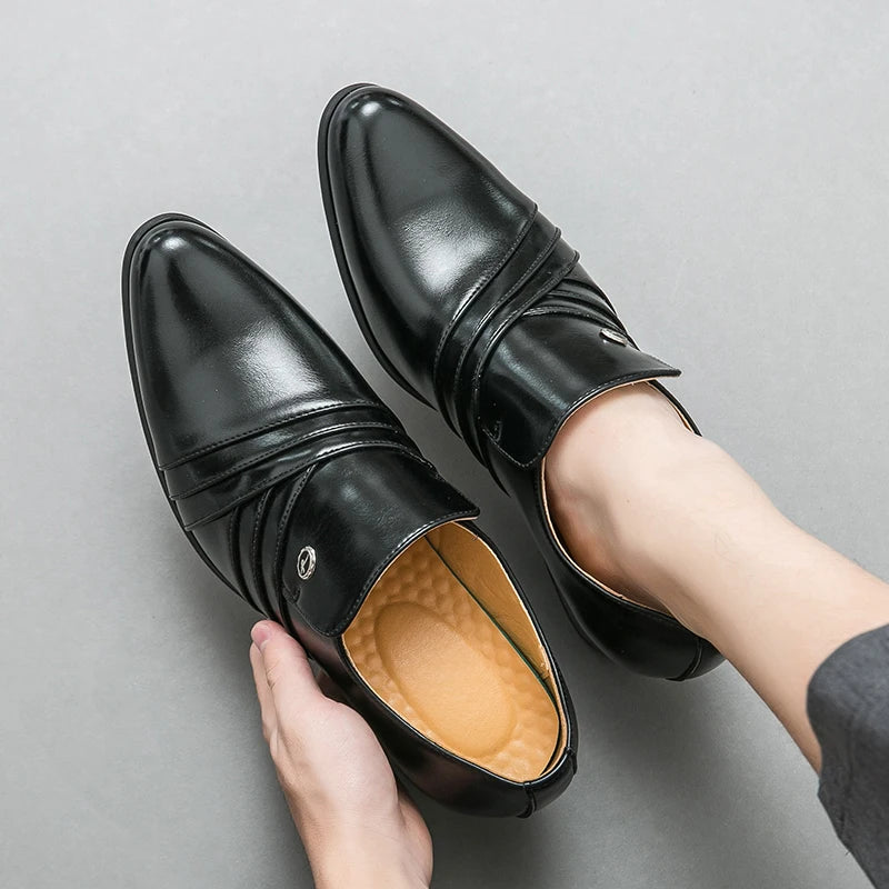 High-End Marke Herren Business Schnürschuhe Leder Erhöhte Höhe Britische Schuhe Herren Spitz zulaufende Zehe Schuhe Hochzeit Stiefel Größe:37-46