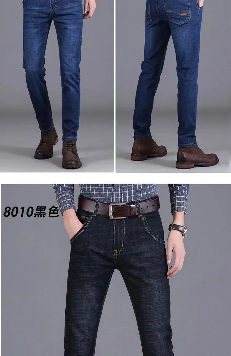 New Fashion Spring Autumn Men's Stretch Slim Jeans Casual Denim Luxury Clothing Men Designer Jeans Designer Clothes Cowboy Pants