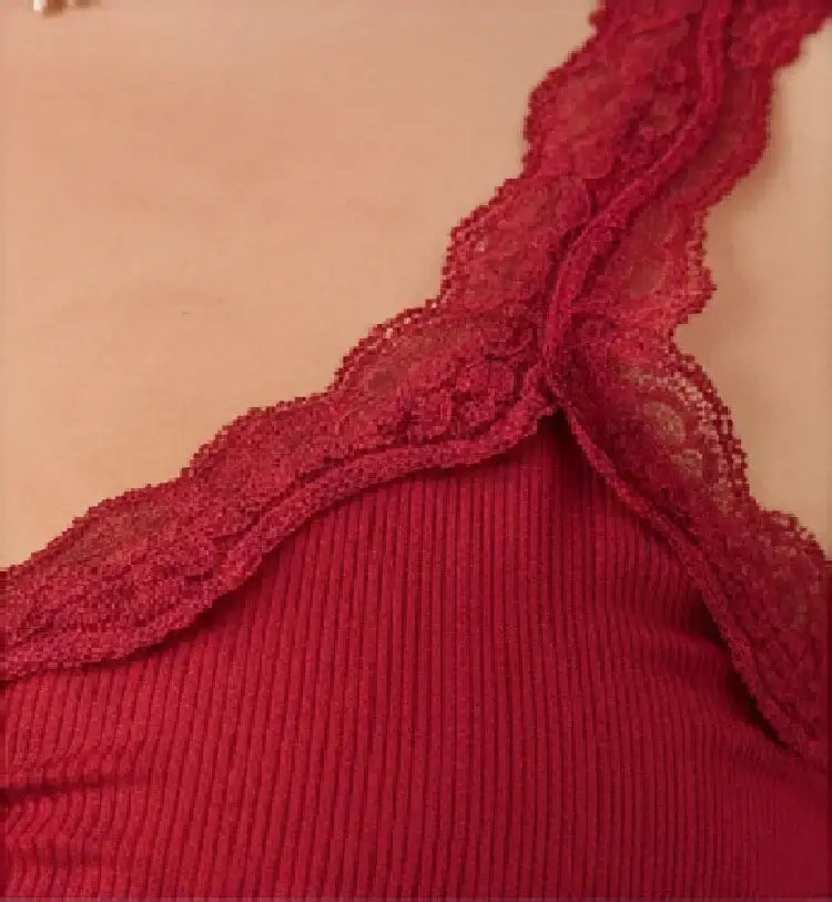 Plus Size Women's Fashionable Solid Color Elegant Lace Patchwork Camisole Nightgown Loungewear Dress