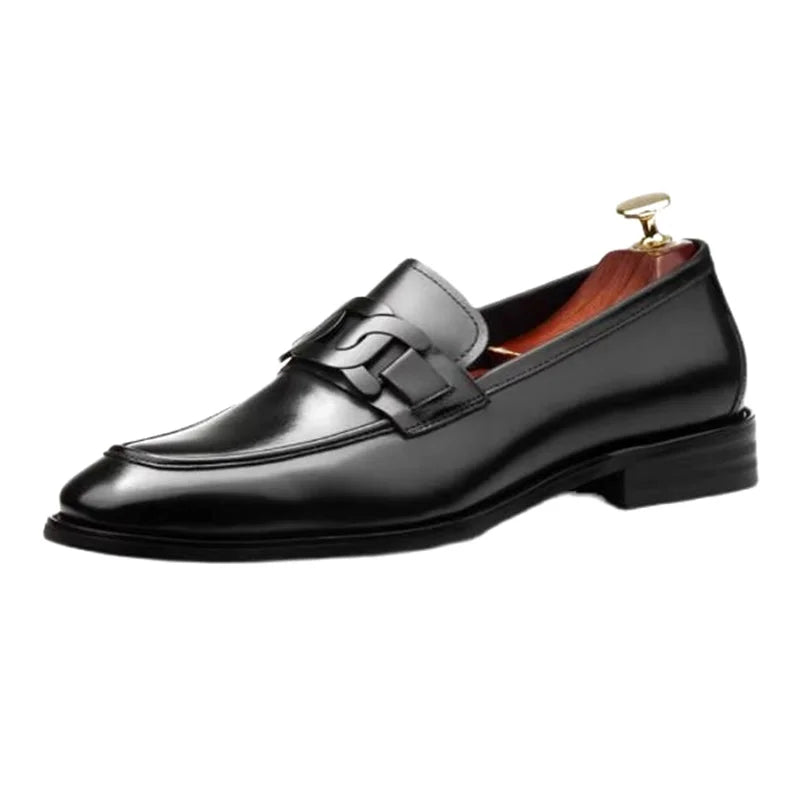 Hochwertige Metallschnalle Lederschuhe Für Herren Luxuriöse Slip-on Echtes Leder Business Formelle Schuhe Bräutigam Hochzeitsschuhe