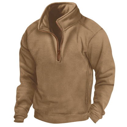 Autumn and Winter Men's Fashion New stand collar stand collar long sleeve tactical pullover outdoor Sports training clothes