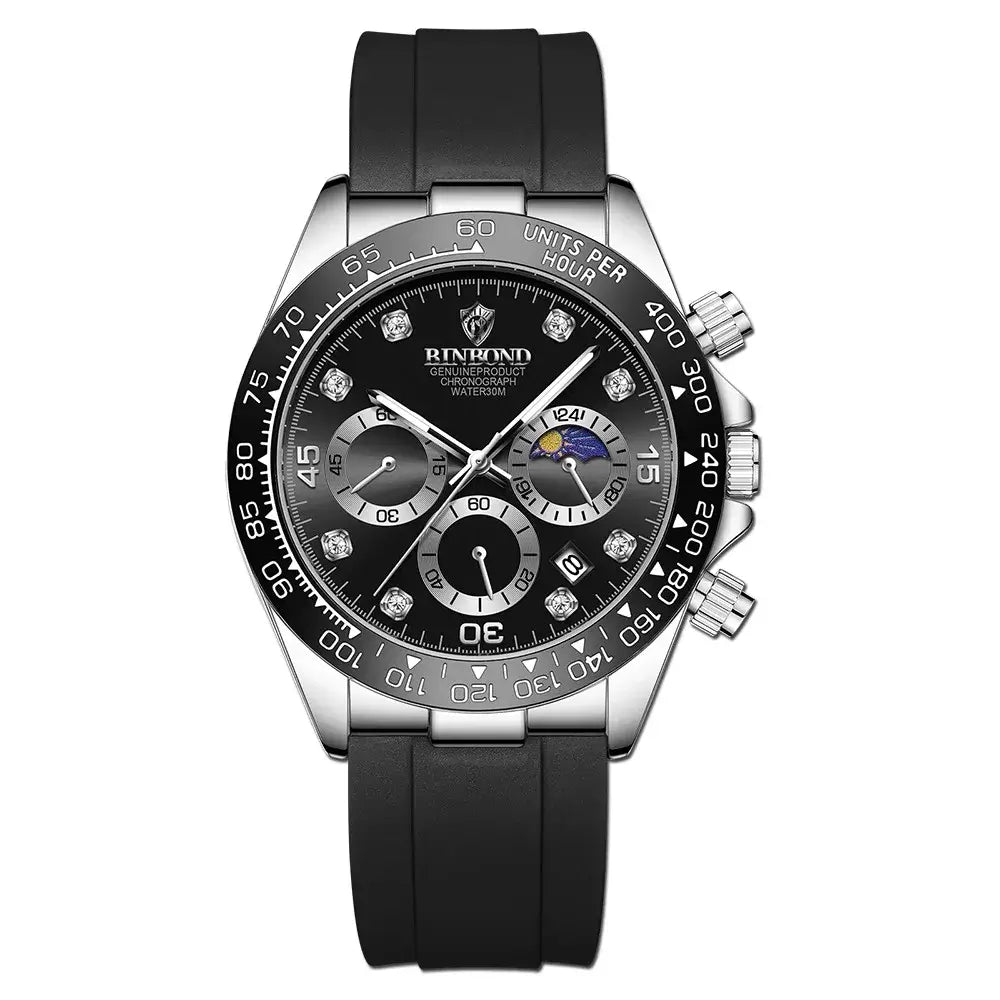 BINBOND Precise Chronograph Men's Watch Authentic Sports Quartz Watches For Men Luxury Luminous Waterproof Sturdy Casual Reloj