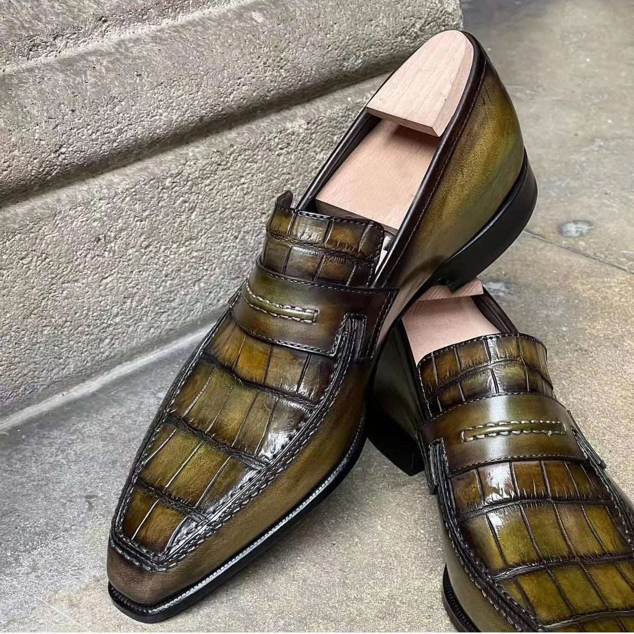 kexima new men dress sheos male crocodile shoes male loafers male shoes weding business shoes
