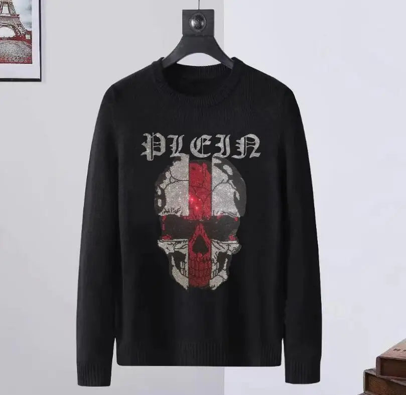 Rhinestones Casual Men's shipping Pullover sweater drop Cartoon designer