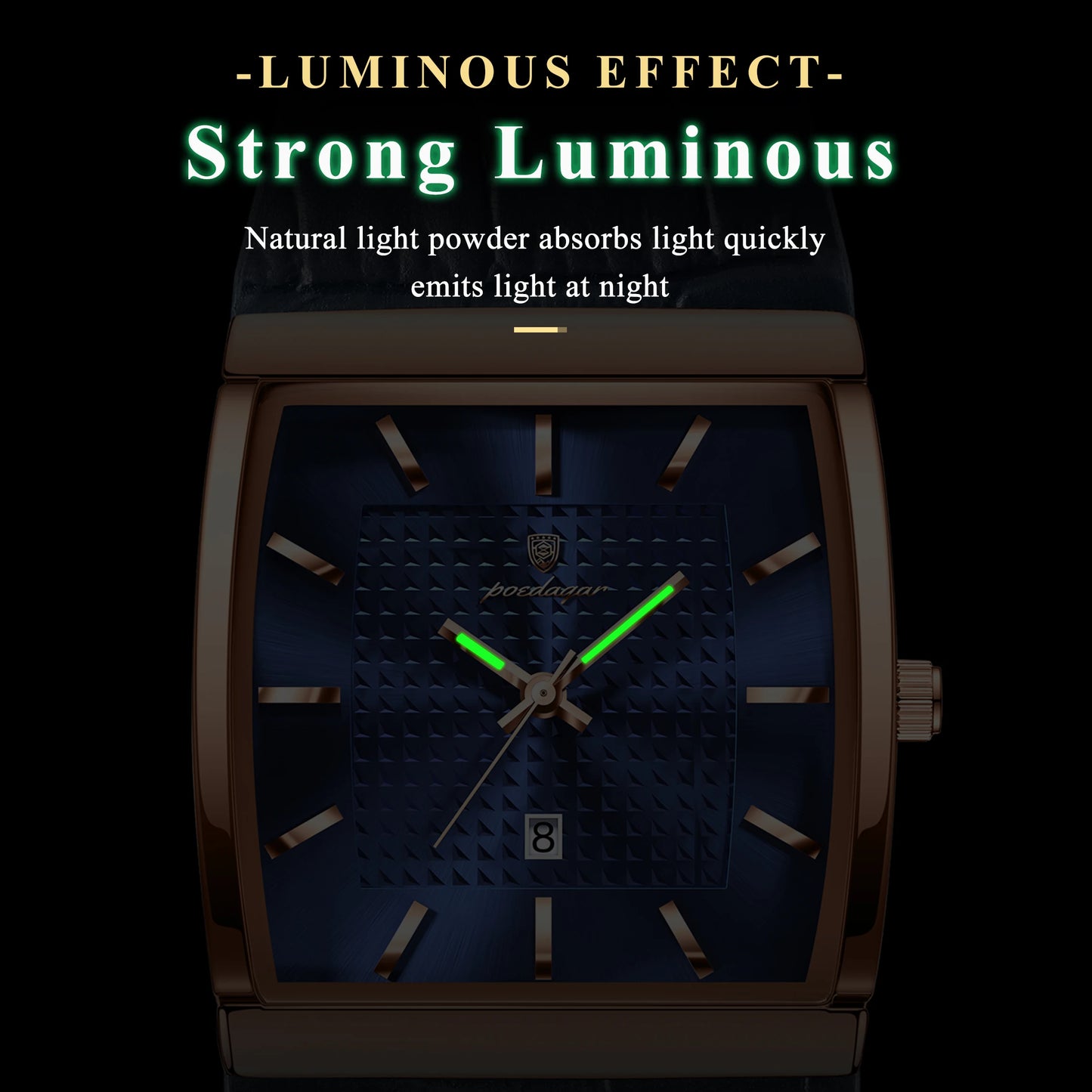 POEDAGAR Top High Quality Men Clock Date Waterproof Fashion Luminous Watch For Man Leather Luxury Men's Quartz Watches Reloj+Box