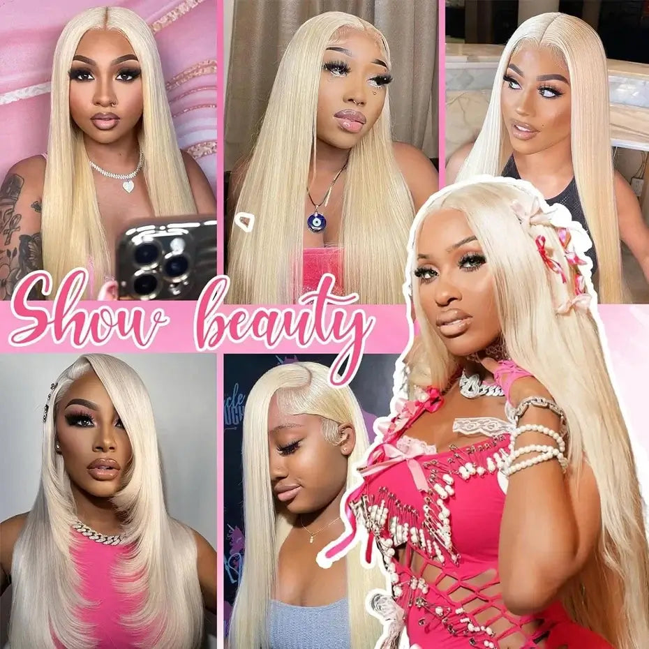 300er Dichte Echthaarperücke 13x4 13x6 HD Lace Frontal Perücke Echthaar Blond 613 Lace Front Perücken Rohhaar Vietnamesische Glatte Perücken Für Frauen