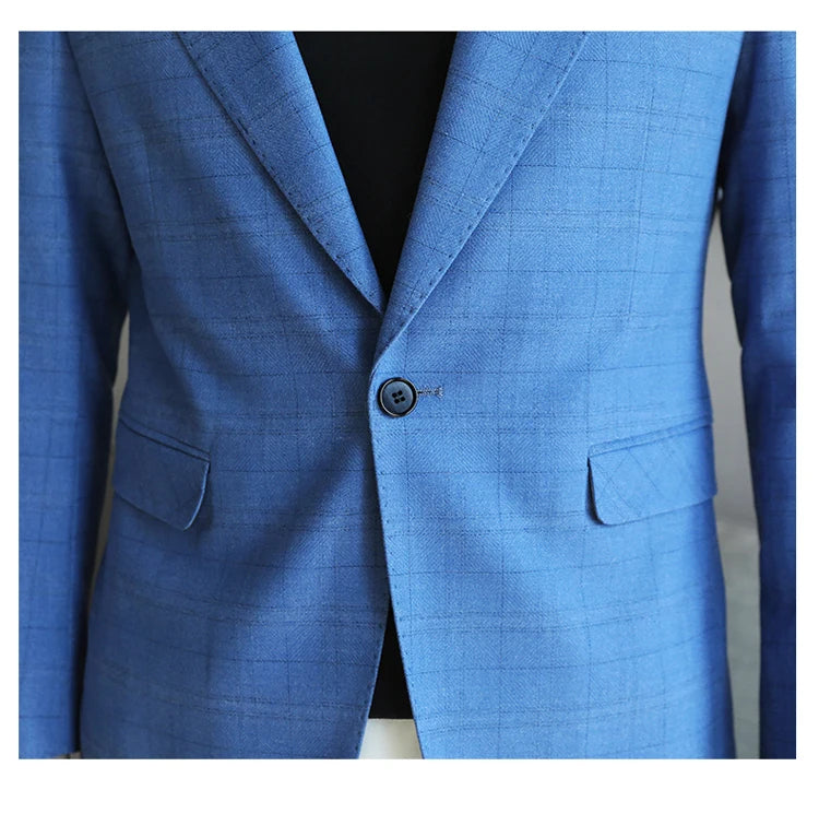 2024 New High-end Men's Two-button Suit Fashion Matching Handsome Casual Dating Slim Suit Single West Coat  Gucci Blazer Men