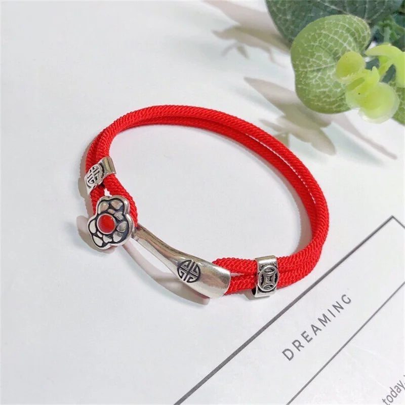 Sterling Silver Bracelet S925 Gift For Men and Women DIY Originality Charm Festival Retro Jewelry