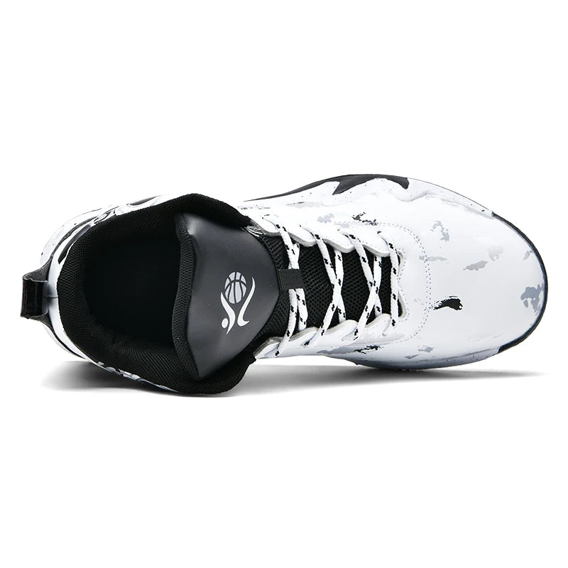 Basketball shoes men breathable non-slip springback shock absorption sports shoes college professional training boots