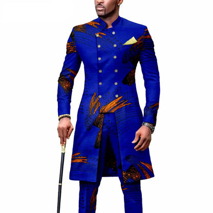 New Casual African Fashion Men's Suit Slim Two-piece Set    Pant Sets Ropa Para Hombres  suits for men
