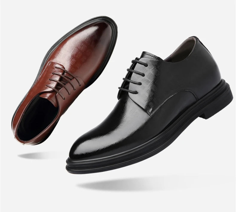Elevator Shoes Men Dress Shoes 3/6/8 cm Men Formal Shoes Winter/Spring Classic Business Luxury Men Oxfords Footwear Suit Shoes