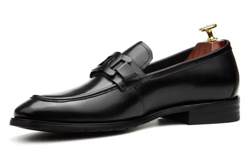 Hochwertige Metallschnalle Lederschuhe Für Herren Luxuriöse Slip-on Echtes Leder Business Formelle Schuhe Bräutigam Hochzeitsschuhe