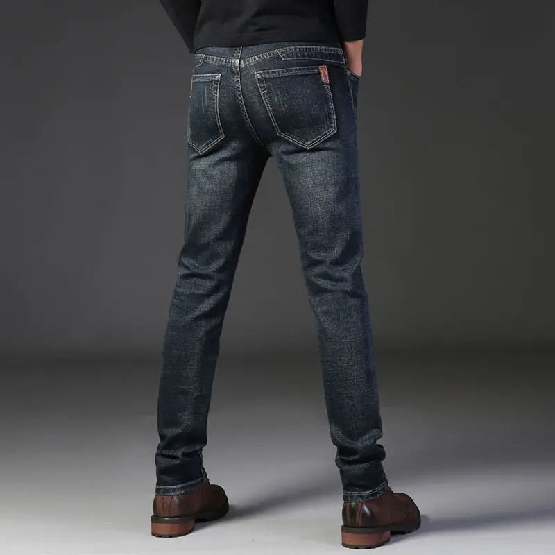 New Fashion Spring Autumn Men's Stretch Slim Jeans Casual Denim Luxury Clothing Men Designer Jeans Designer Clothes Cowboy Pants