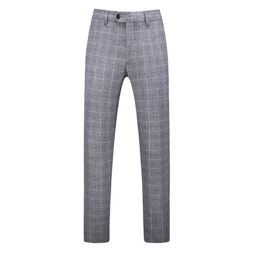 Men Pants Winter Autumn Casual Fashion Plaid Loose Business Pants New Pantalones Male Straight Casual Suit Trousers