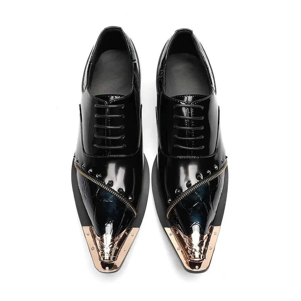 luxury brand Men shoes glitter gold  italian wedding dress shoes men leather pointed toe formal shoes  plus size men shoes