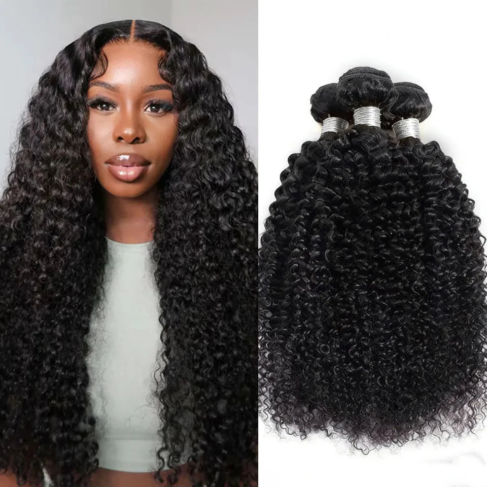 Kinky Curly Bundles Human Hair 28 30 Inches 2 3 4 Bundles Unprocessed Virgin Burmese Afro Curly Bundles 4c Curls Humn Hair Double Weft Hair Extension