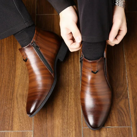 High Quality Mens Business Dress Leather Shoes Trend Casual Leather Shoes Hairdresser Fashion Casual Shoes Large Size 38 - 48