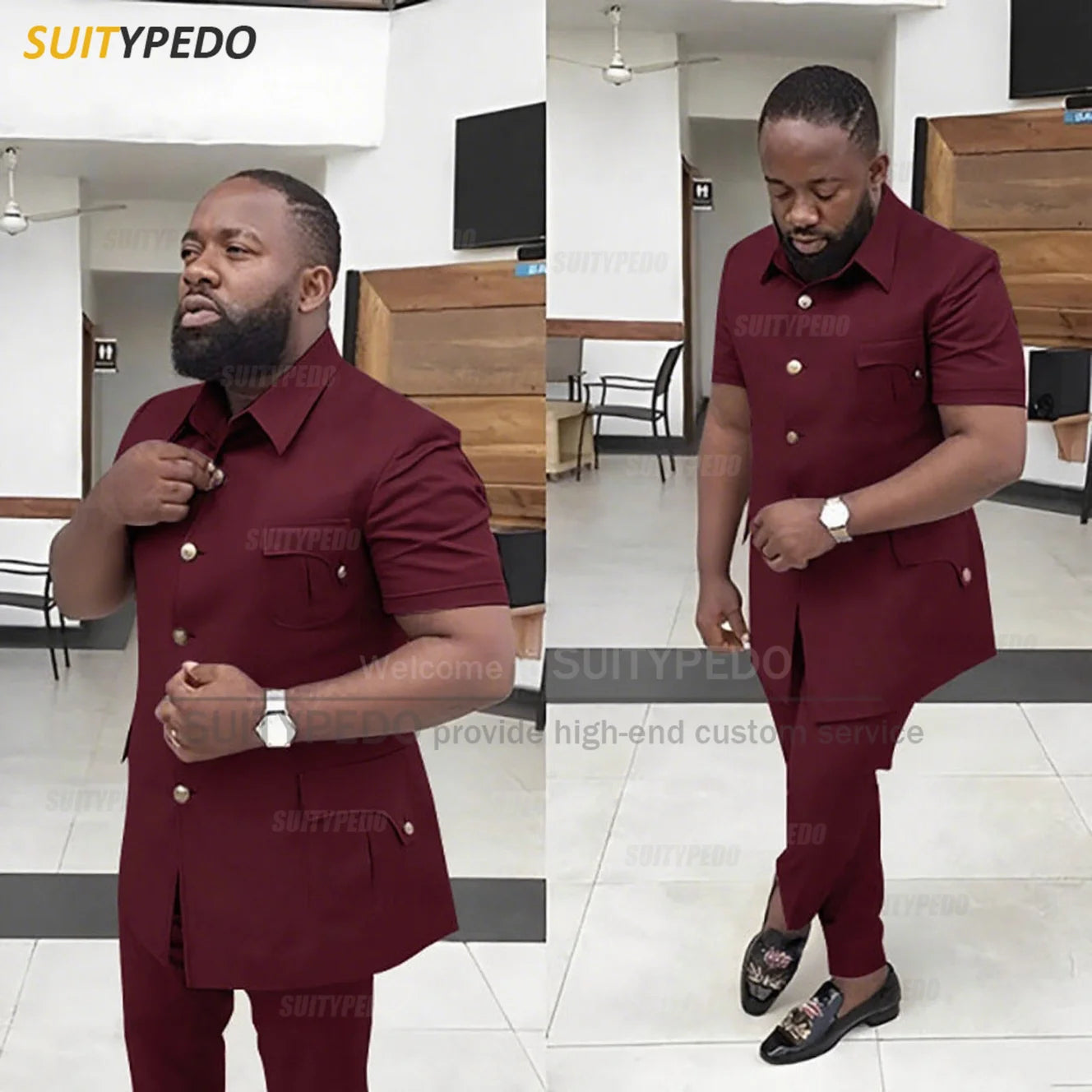 Elegant Male Homecoming Formal Suit Sets Evening Dinner Classic Business Outfits Custom Male Slim Fit Blazer Pants Two Pieces