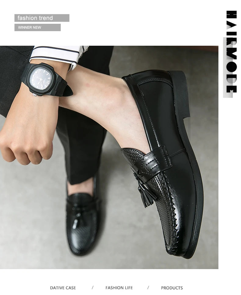Herren Business Casual Schuhe Hochwertige Brogues Leder Loafers Gesellschaftliche Party Lederschuhe Herren Quasten Hochzeitsschuhe