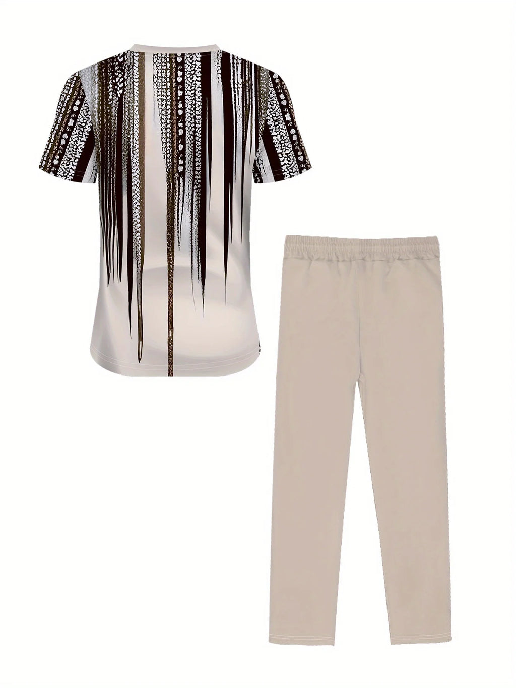 The new men's set for summer 2025 is 3D printed fashionable casual comfortable and breathable