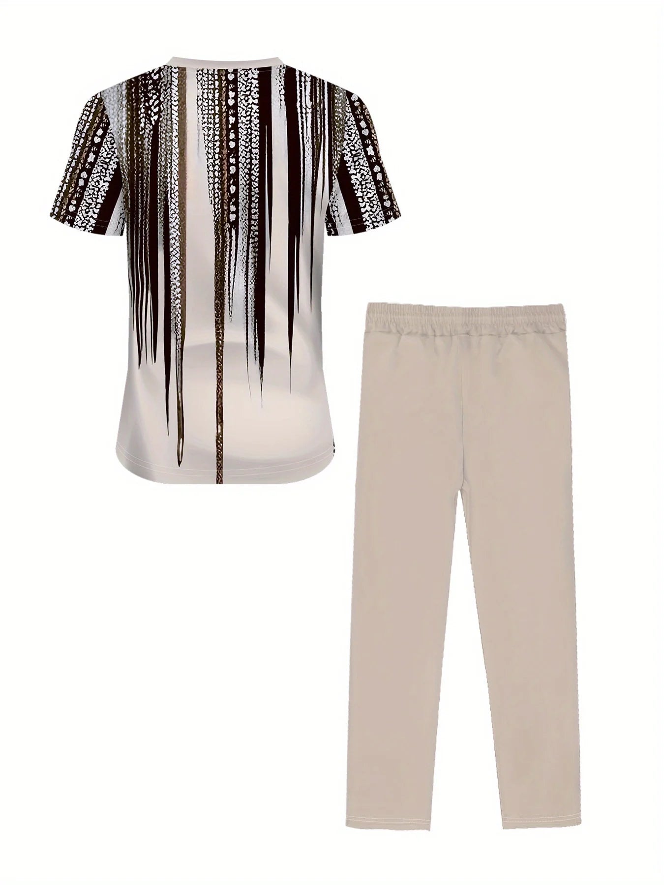 The new men's set for summer 2025 is 3D printed fashionable casual comfortable and breathable